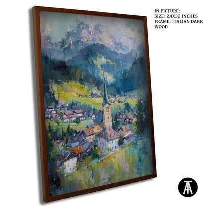 Artwork in Dark Wood Frame