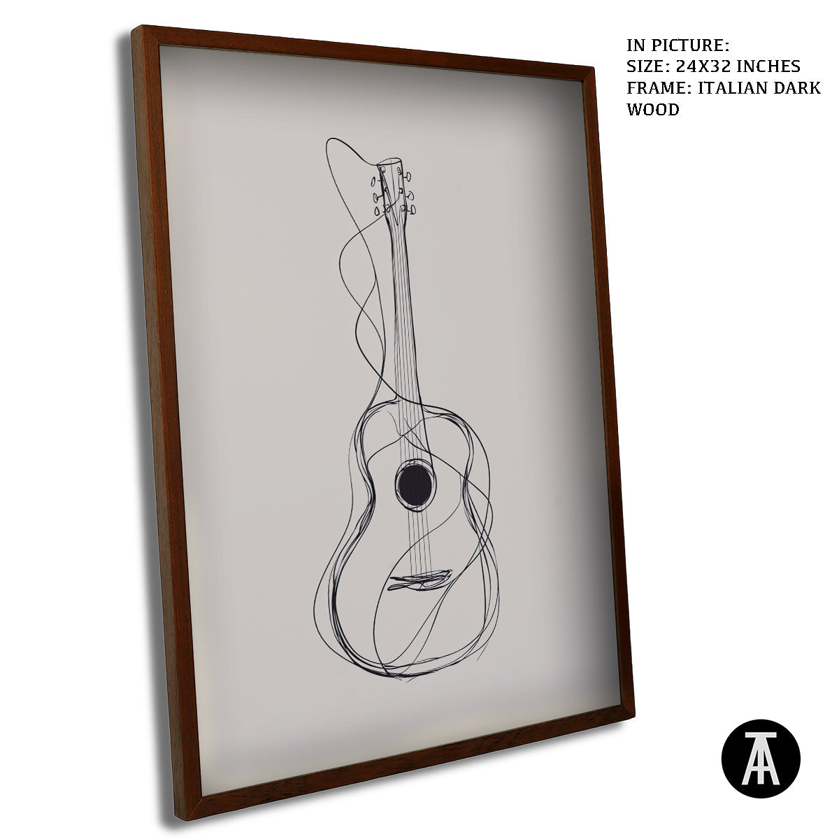 Artwork in Dark Wood Frame