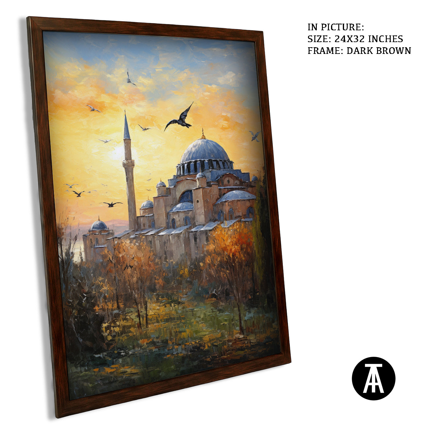 Artwork in Metal Champagne Gold Frame