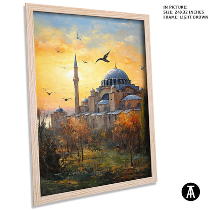 Artwork in Dark Brown Frame