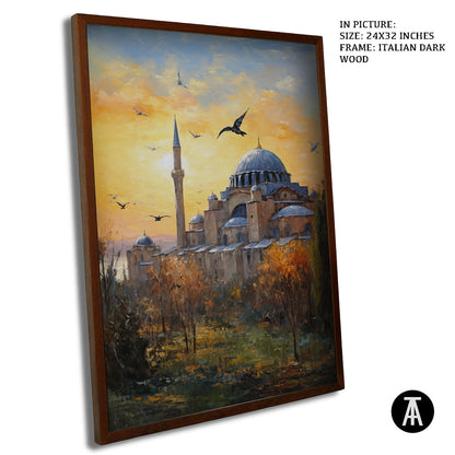 Artwork in Dark Wood Frame