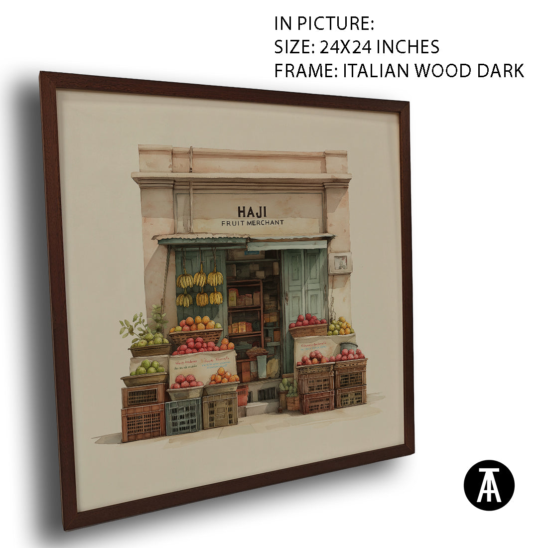 Artwork in Dark Wood Frame