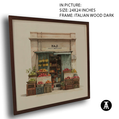 Artwork in Dark Wood Frame