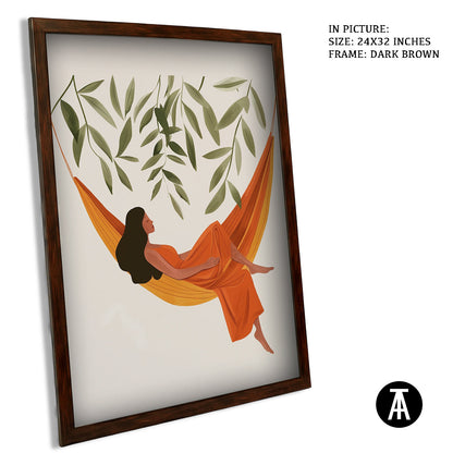 Artwork in Dark Brown Frame