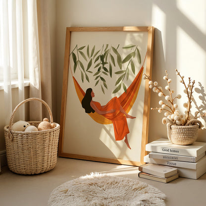 Boho Art Painting in a Lifestyle Setting