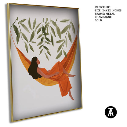 Artwork in Metal Champagne Gold Frame