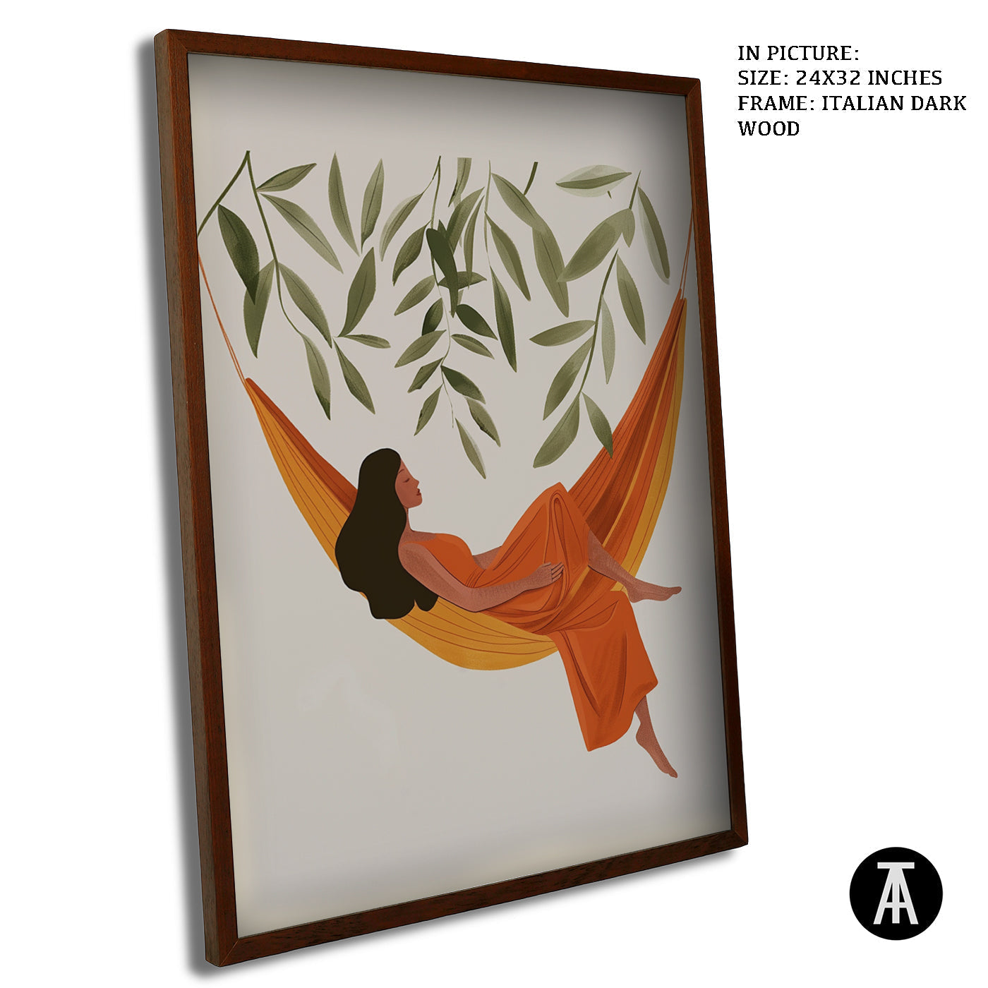 Artwork in Dark Wood Frame