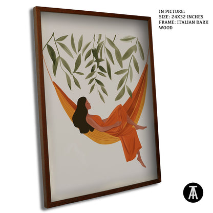 Artwork in Dark Wood Frame