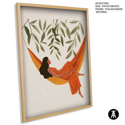 Artwork in Natural Wood Frame