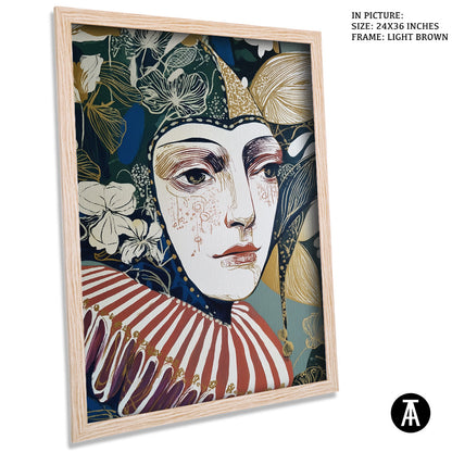 Artwork in Light Brown Frame