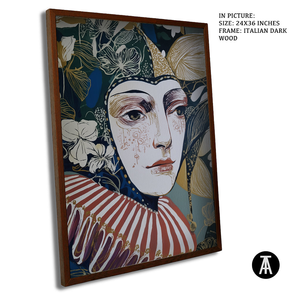 Artwork in Dark Wood Frame