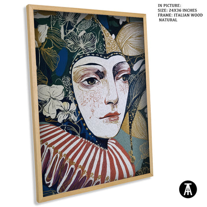 Artwork in Natural Wood Frame