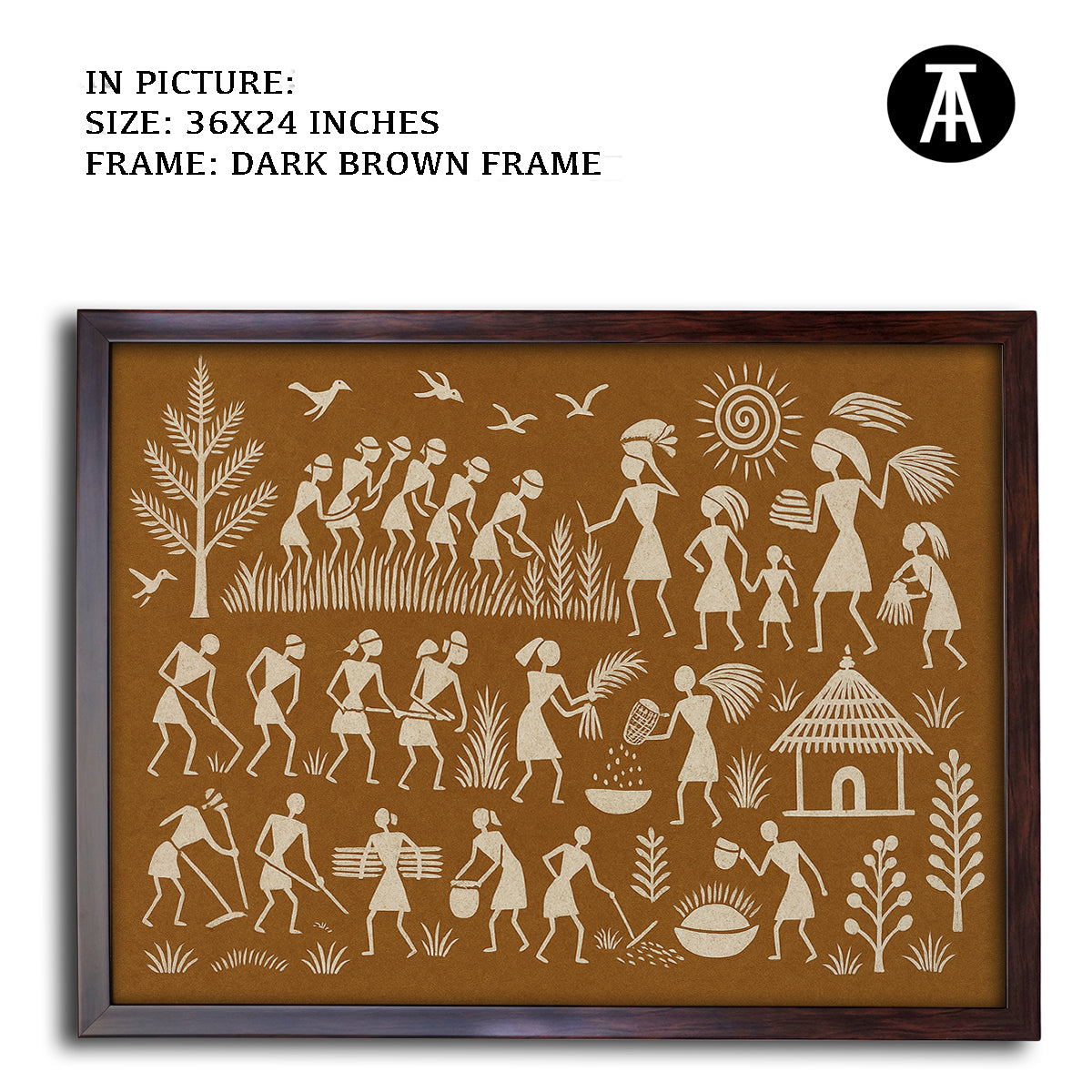 Artwork in Dark Brown Frame