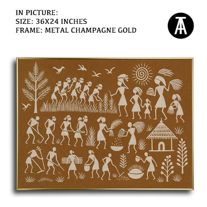 Artwork in Metal Champagne Gold Frame