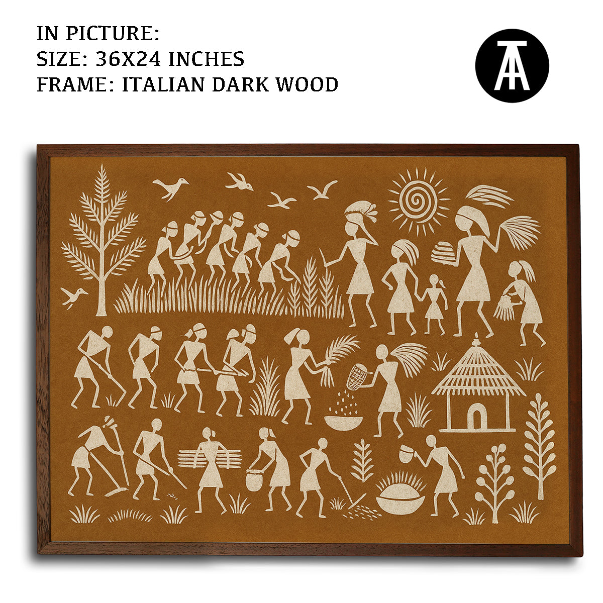 Artwork in Dark Wood Frame