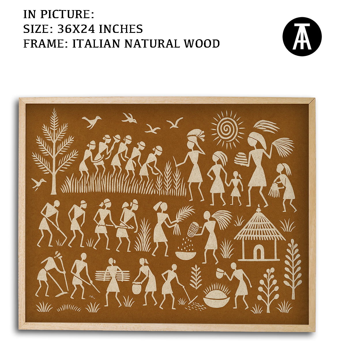 Artwork in Natural Wood Frame
