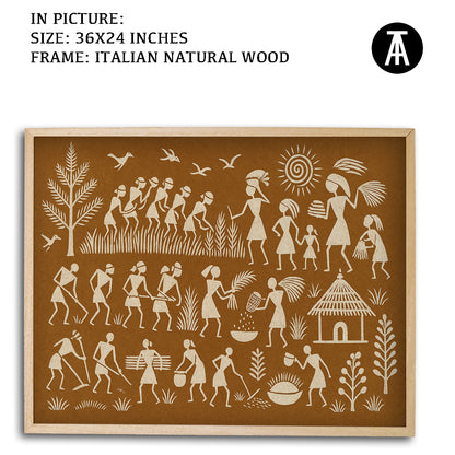 Artwork in Natural Wood Frame