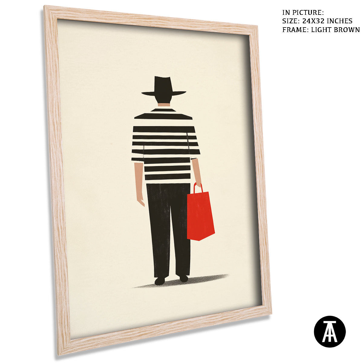 Artwork in Dark Brown Frame