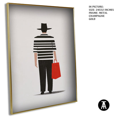 Artwork in Light Brown Frame