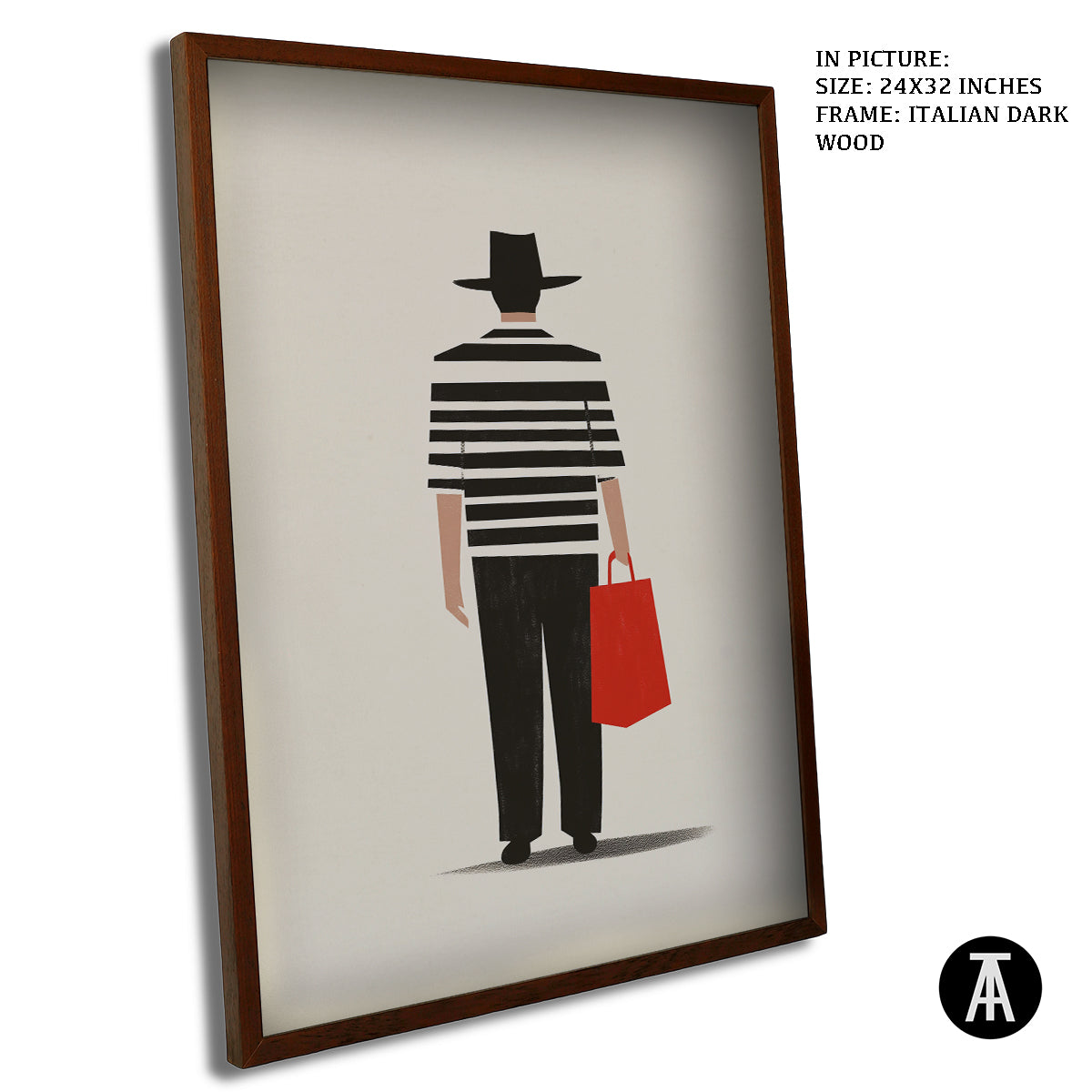 Artwork in Dark Wood Frame