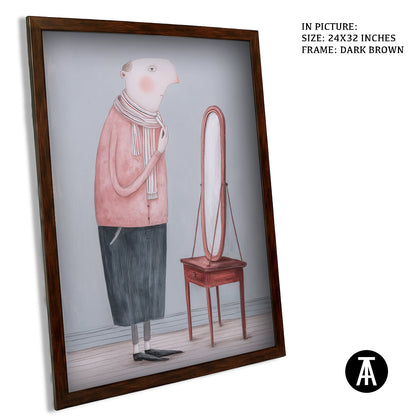 Artwork in Dark Brown Frame