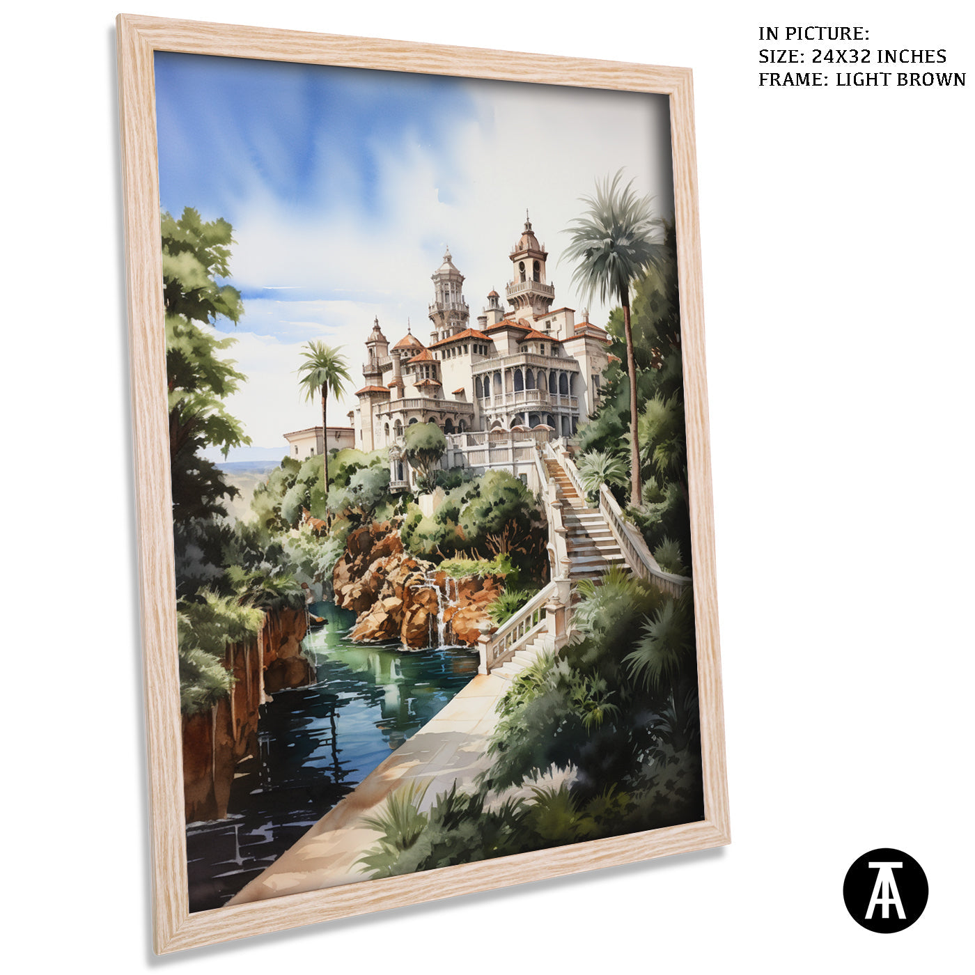 Artwork in Dark Brown Frame