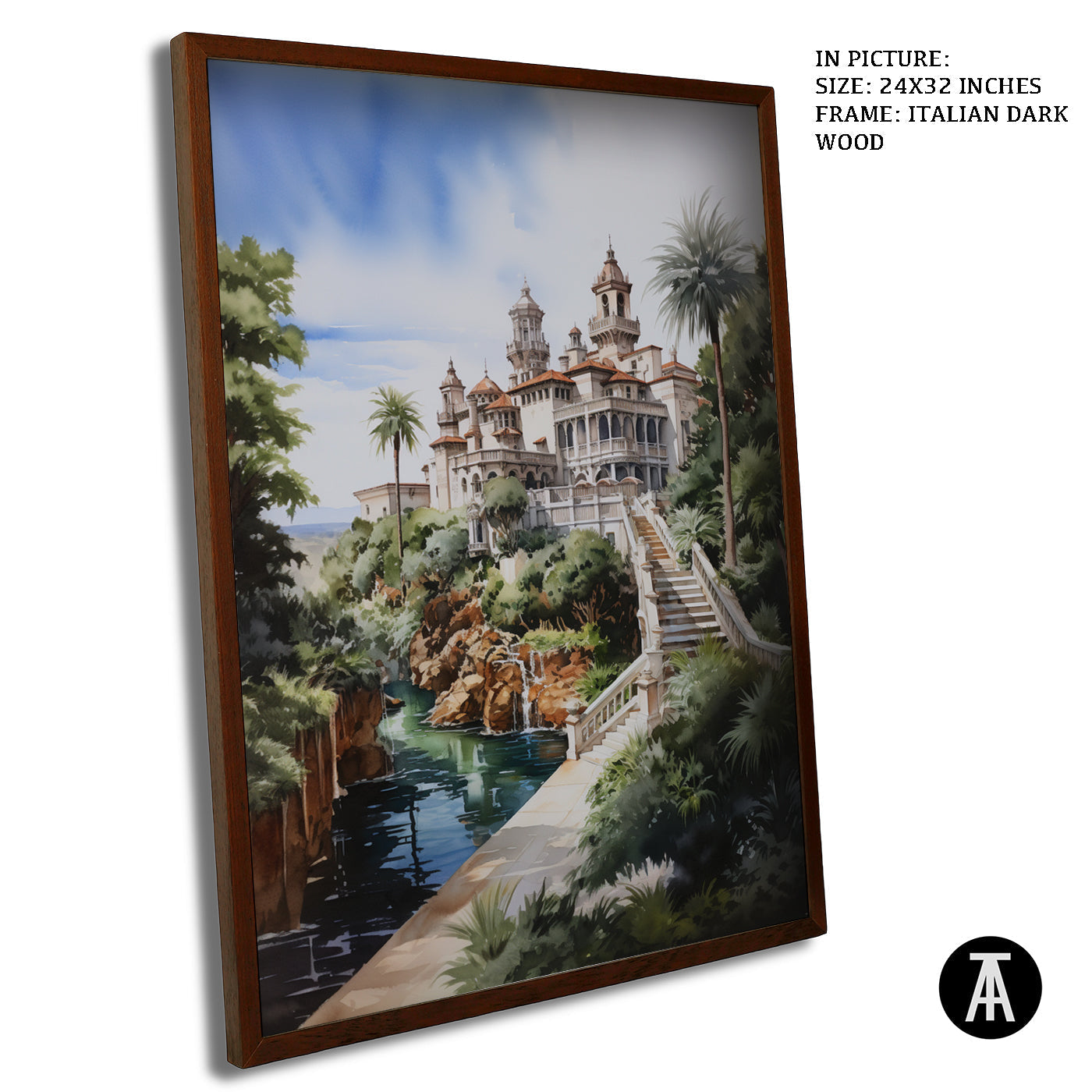 Artwork in Dark Wood Frame