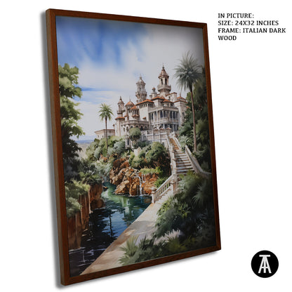 Artwork in Dark Wood Frame