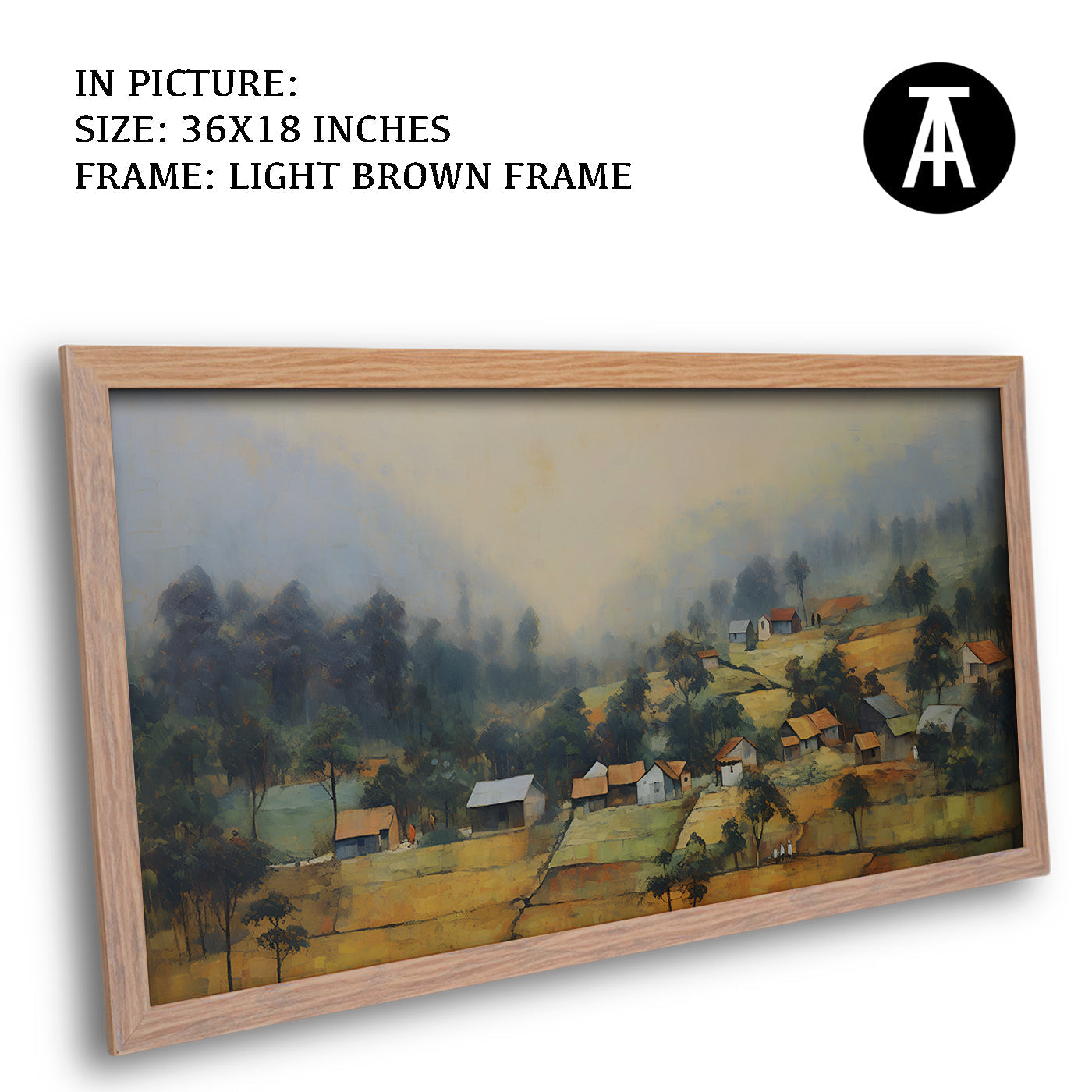 Artwork in Dark Brown Frame