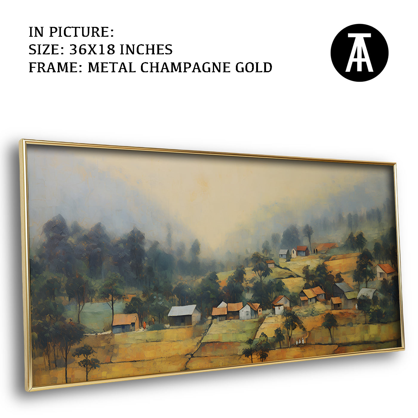 Artwork in Light Brown Frame