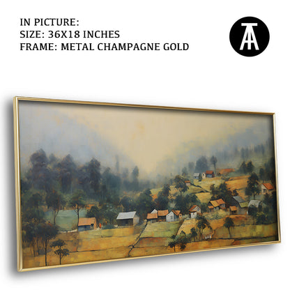 Artwork in Light Brown Frame