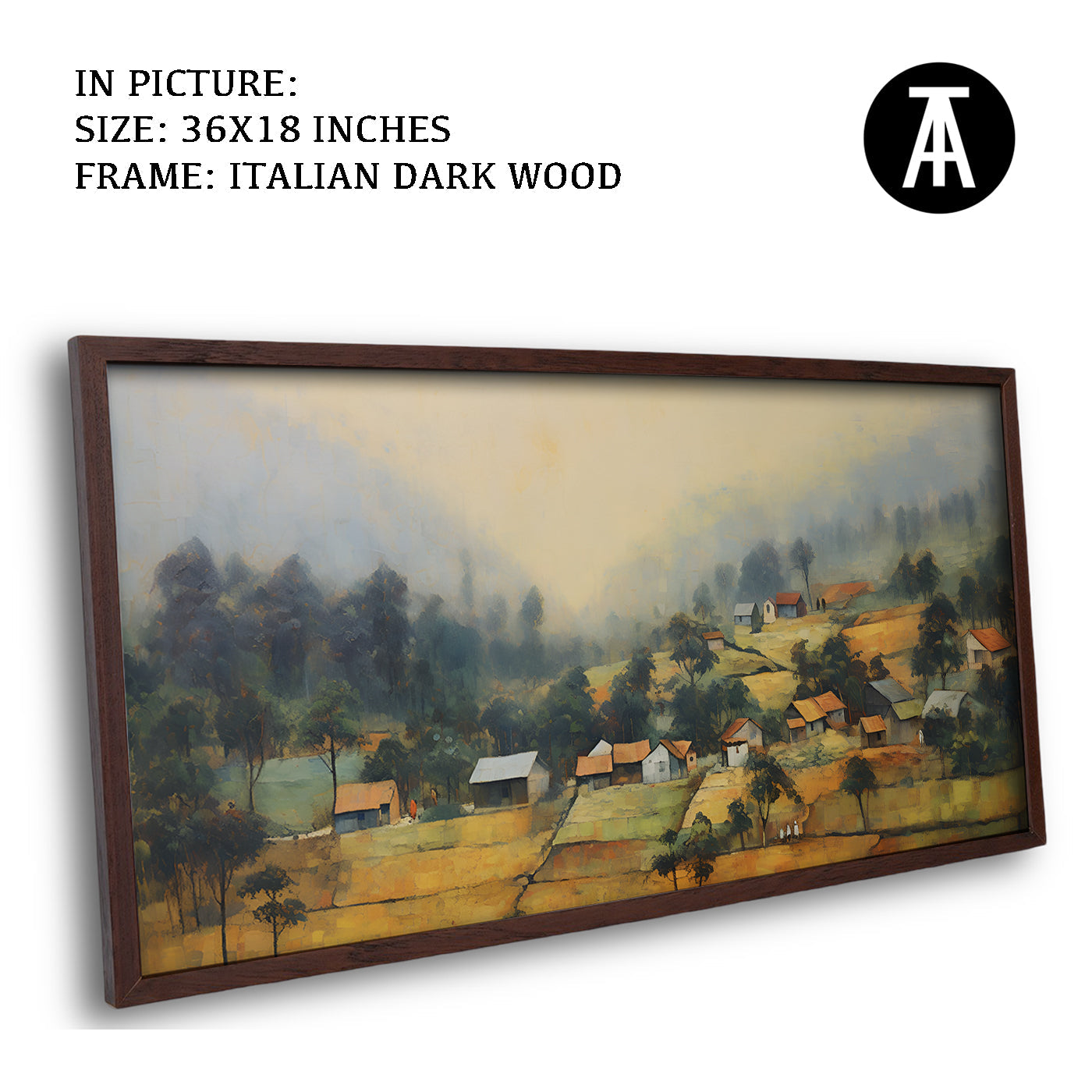 Artwork in Dark Wood Frame