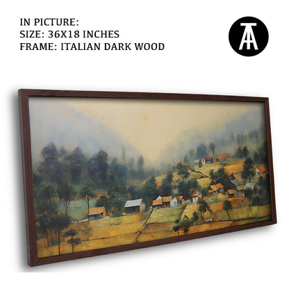 Artwork in Dark Wood Frame