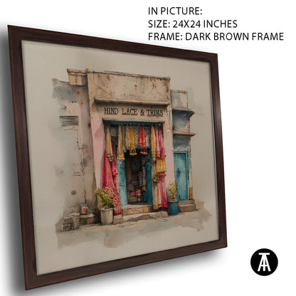 Artwork in Dark Brown Frame