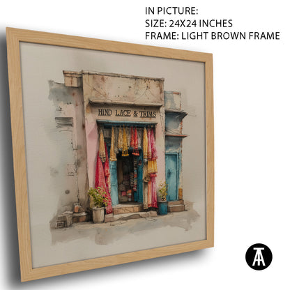 Artwork in Light Brown Frame