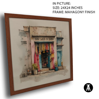 Artwork in Mahogany Finish Frame
