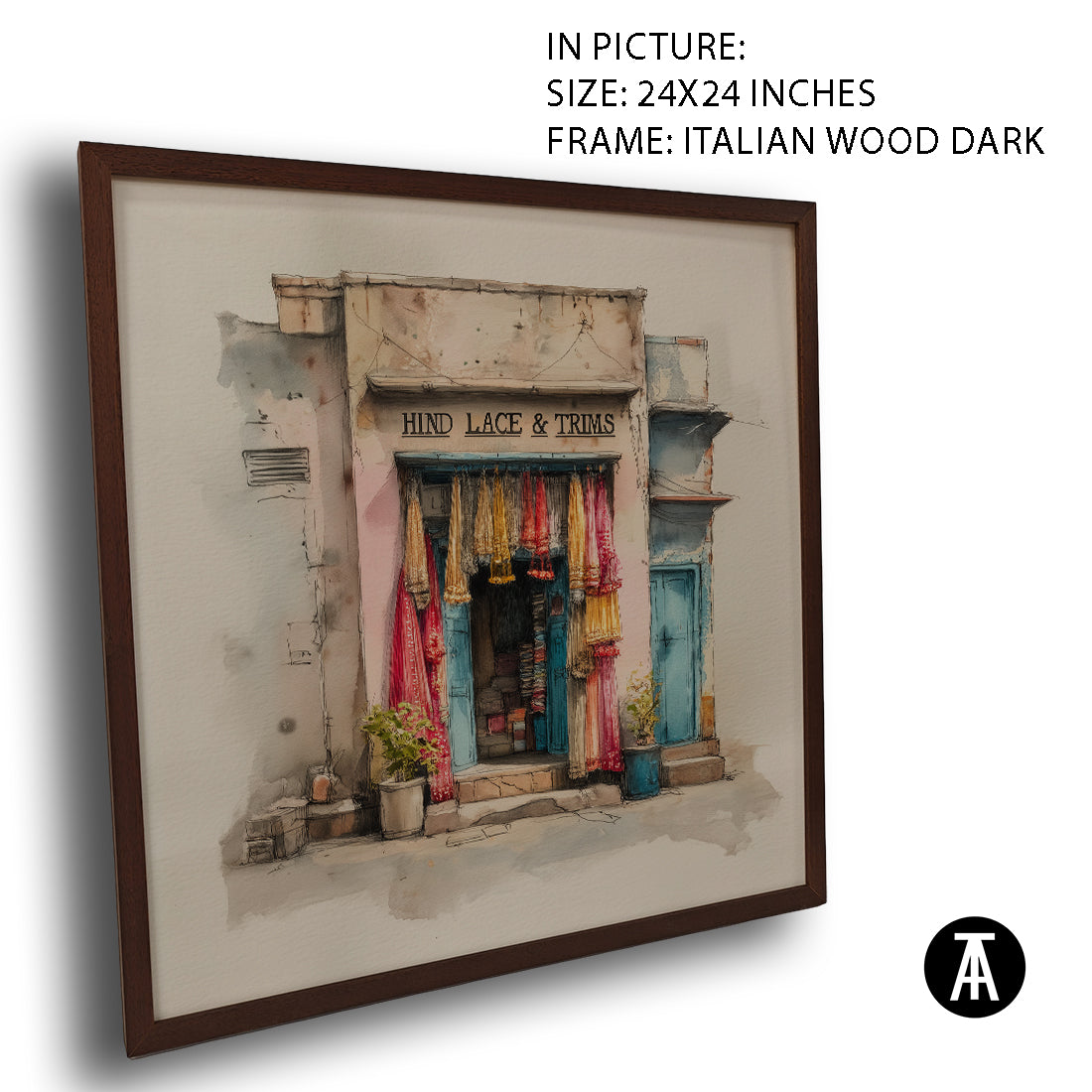 Artwork in Dark Wood Frame