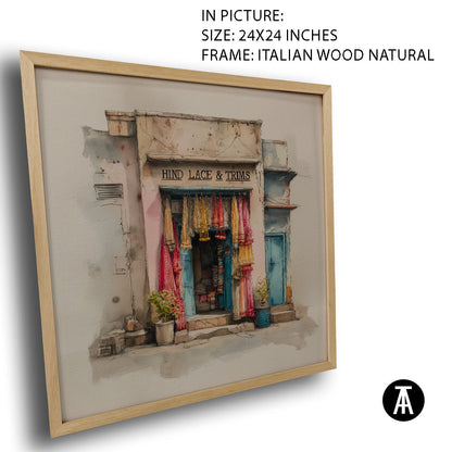 Artwork in Natural Wood Frame