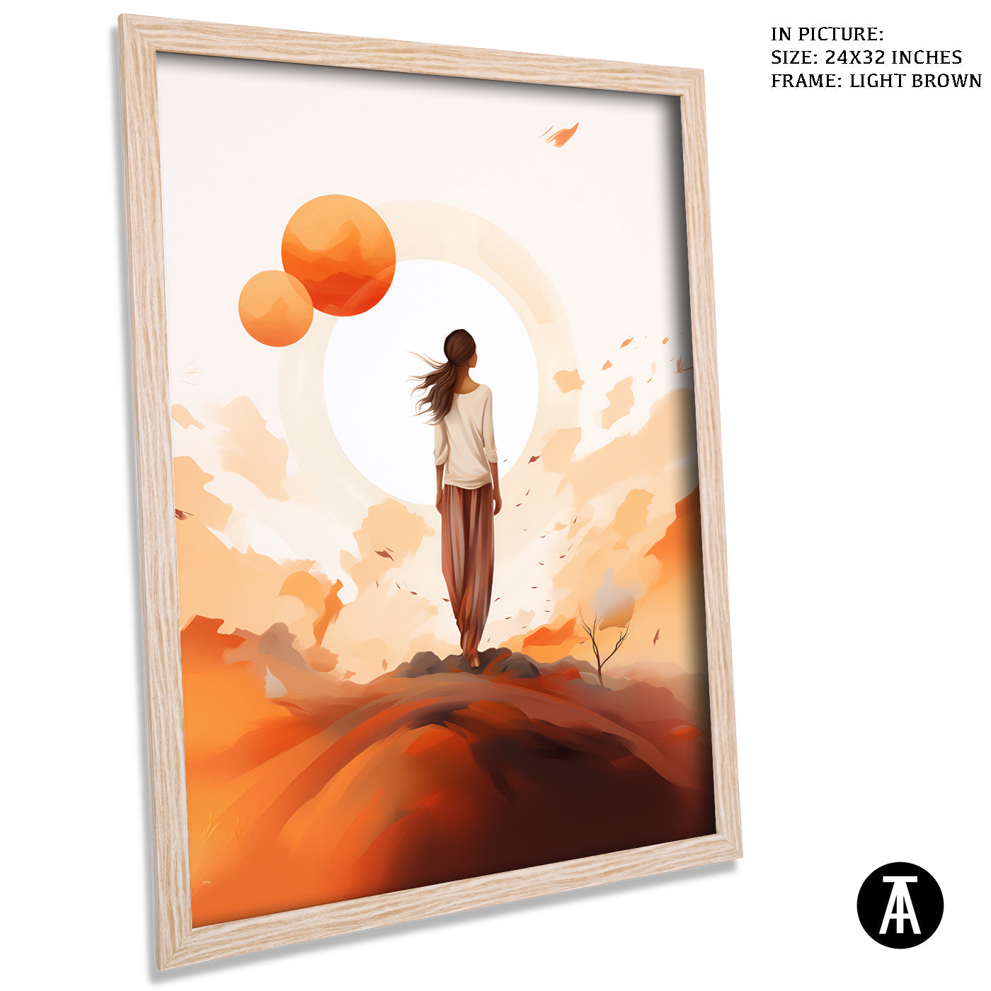 Artwork in Dark Brown Frame
