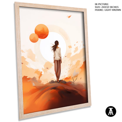 Artwork in Dark Brown Frame