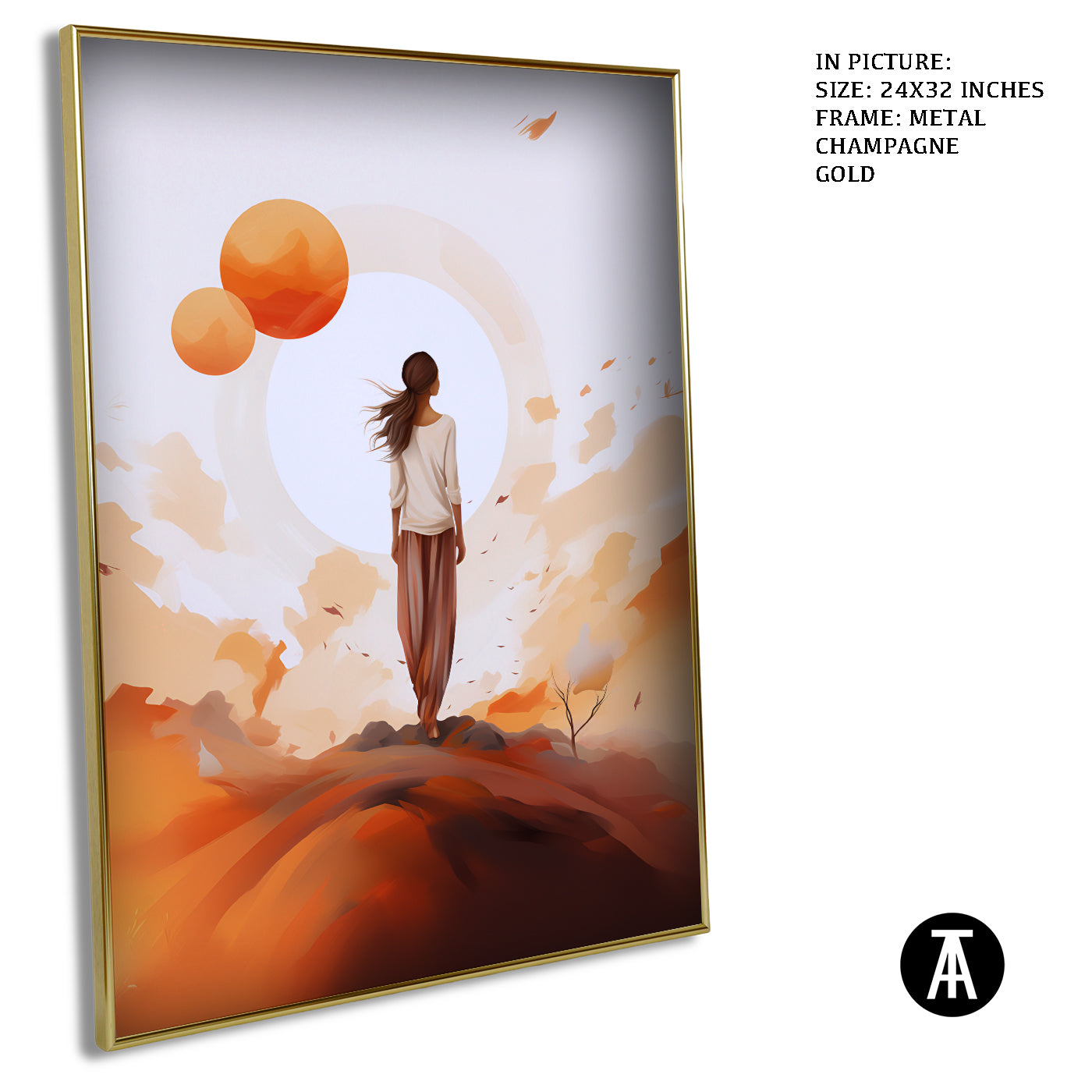 Artwork in Light Brown Frame