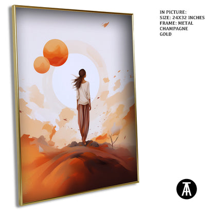 Artwork in Light Brown Frame