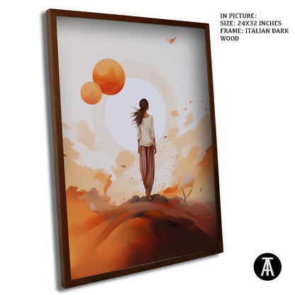 Artwork in Dark Wood Frame