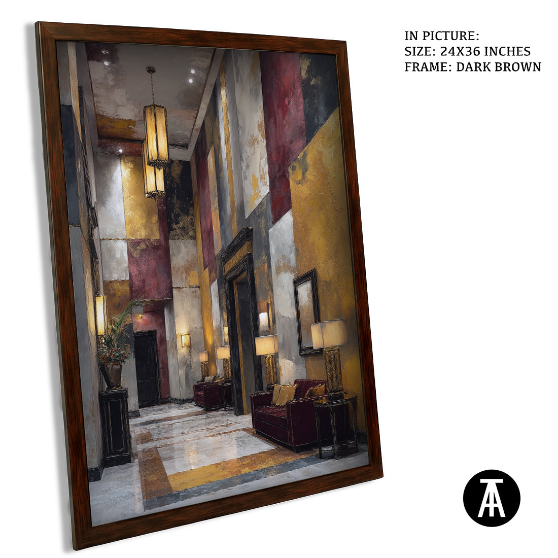 Artwork in Metal Champagne Gold Frame