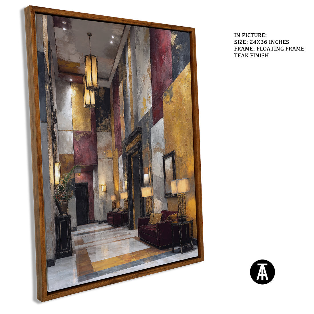 Artwork in Natural Wood Frame
