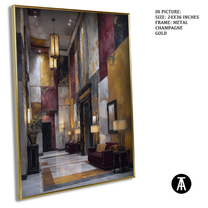 Artwork in Light Brown Frame
