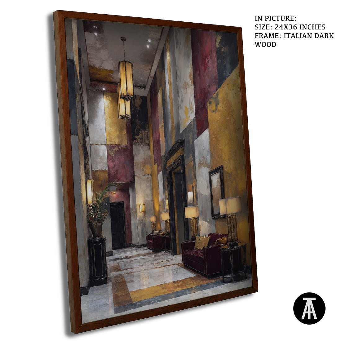 Artwork in Dark Brown Frame