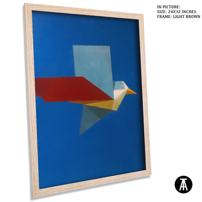 Artwork in Light Brown Frame