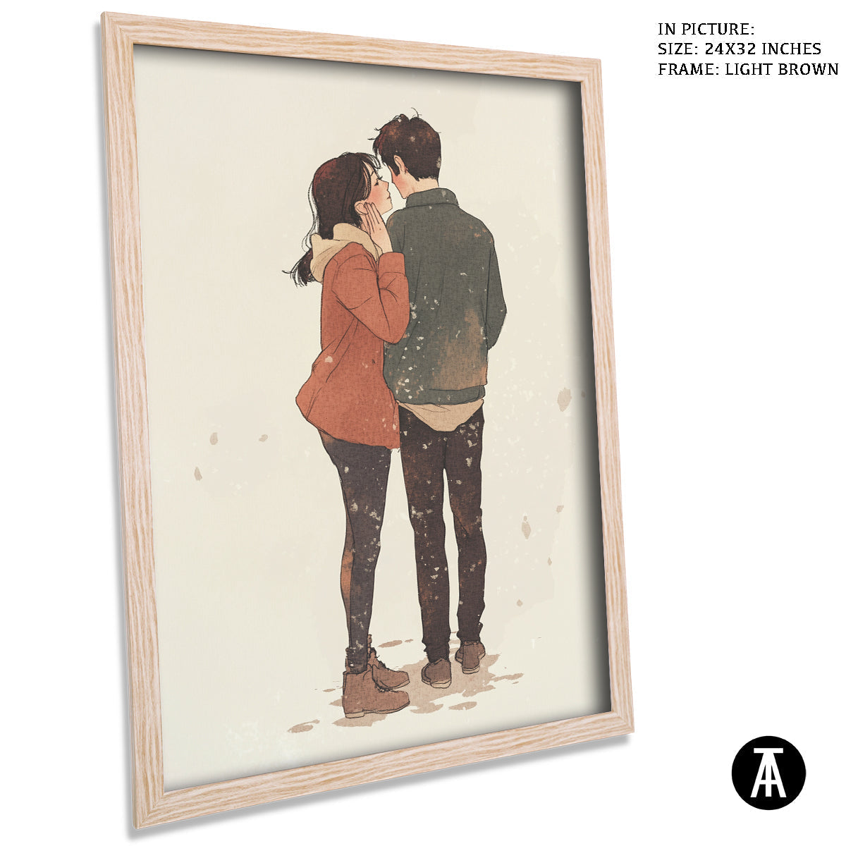 Artwork in Dark Brown Frame