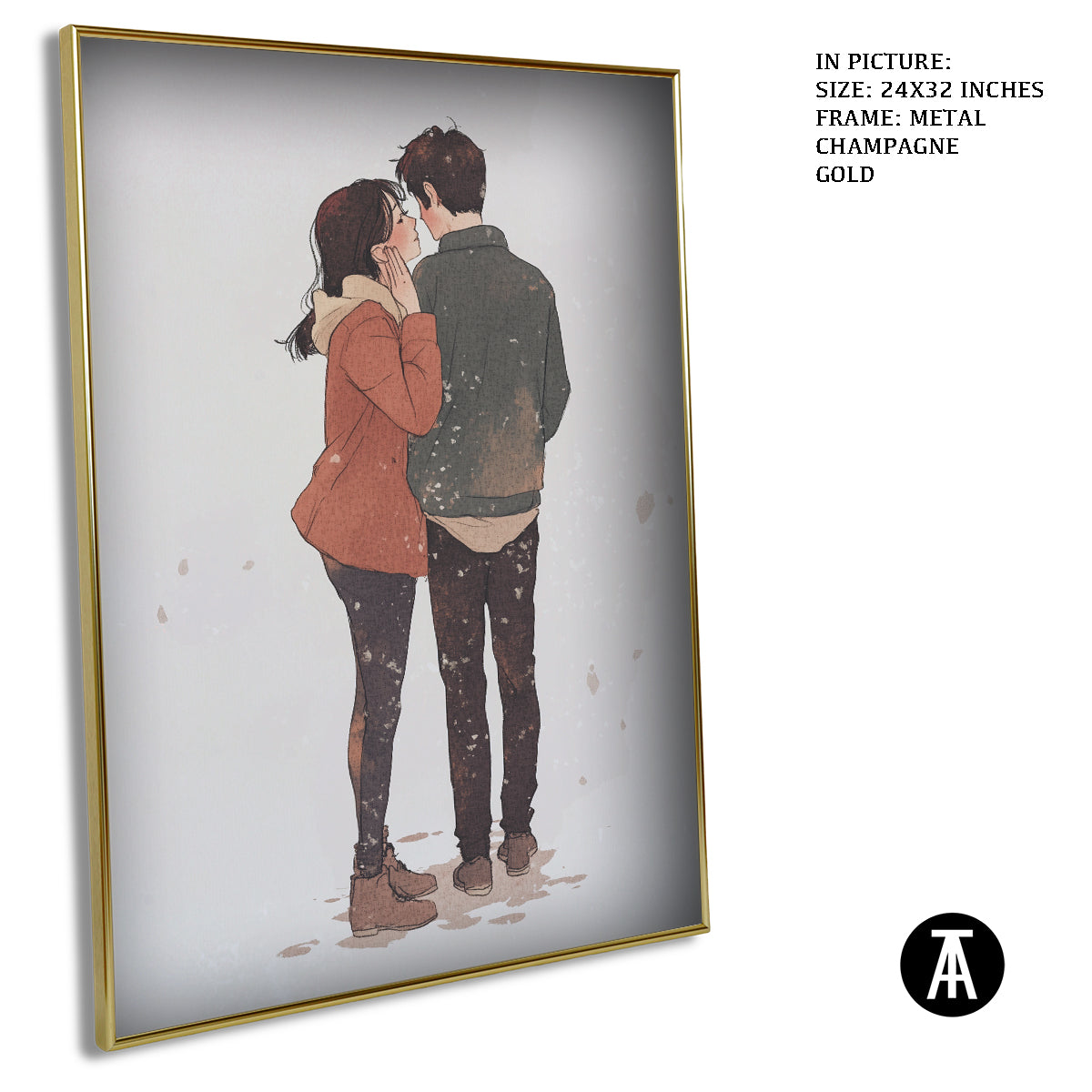 Artwork in Light Brown Frame